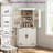 71" White Corner Pantry | Farmhouse Style, 4-Door Kitchen Storage-975103126