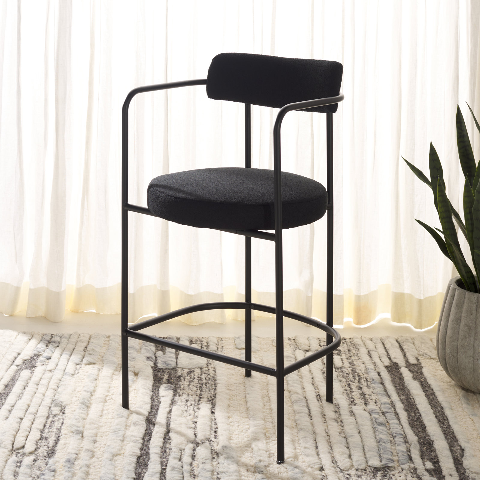 Liana 27" Bar Stool, Black