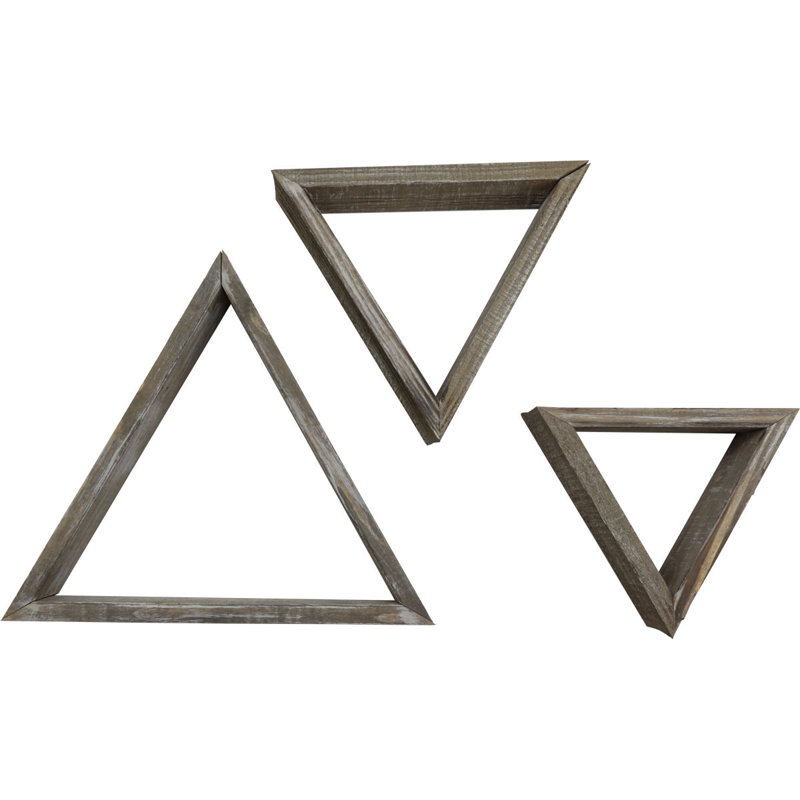 Triangle Accent Shelf with Adjustable Shelves, Pebble Gray