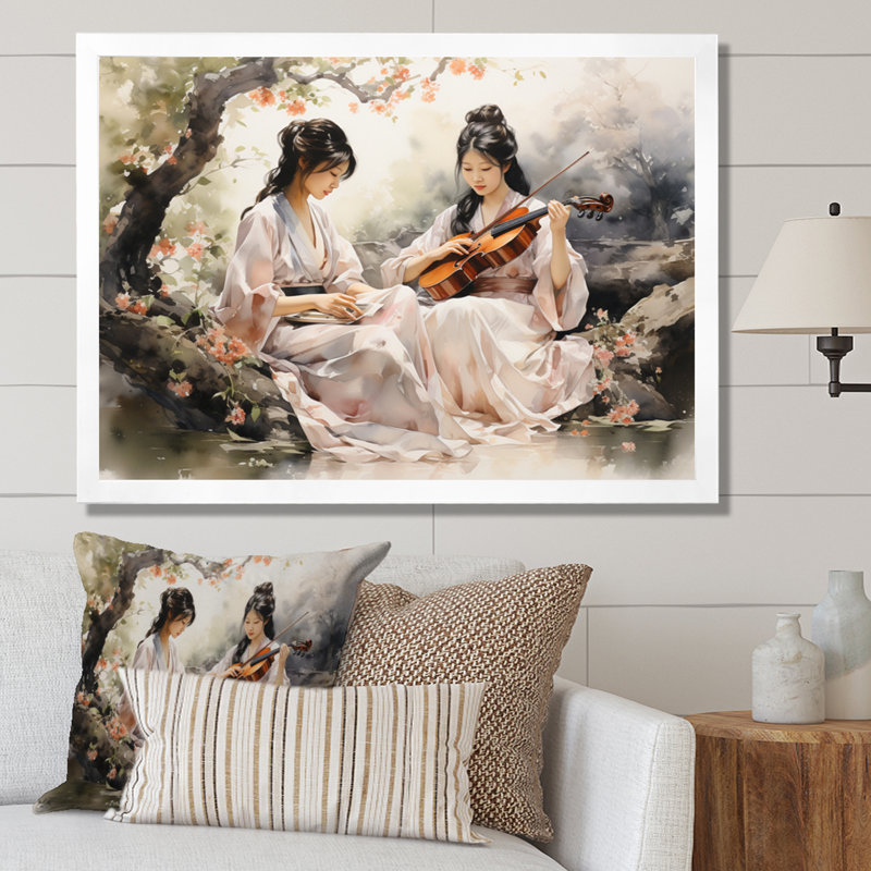 «China Art Jasmine Tea» - impression, Cadre simple blanc, H 12 po x l 20 po x P 1 po