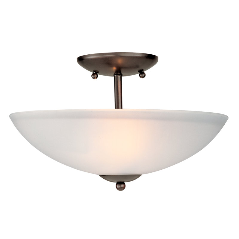 Ashunta Glass Semi Flush Mount, Oil Rubbed Bronze