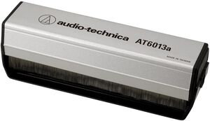 Audio Technica AT6013A Carbon Fibre Dual Action Anti-Static Record Cleaner Brush (Silver/Black)