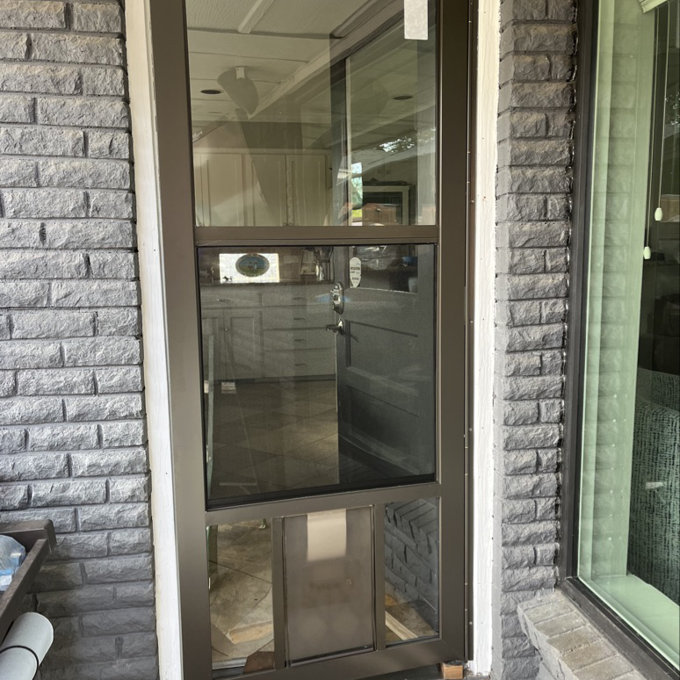 Storm Door with Doggie Door