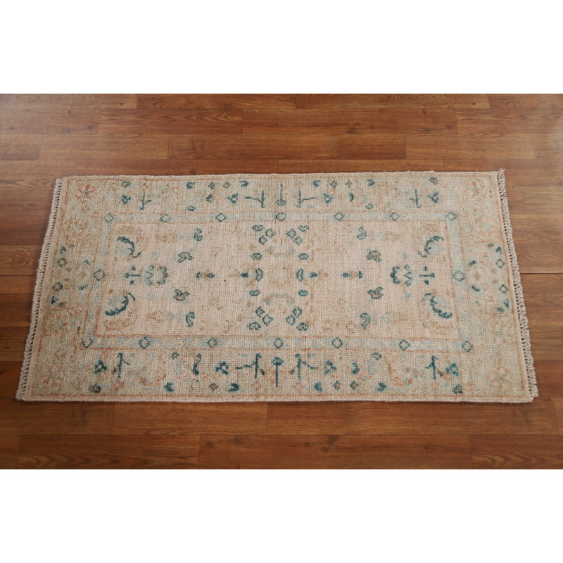 Tapis turc Oushak végétal noué à la main 2 x 4