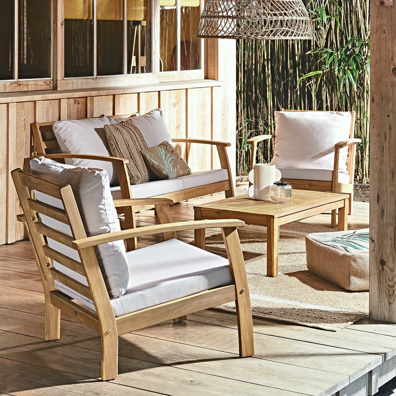 Masboro 4-seater Wooden Garden Sofa Set, Beige