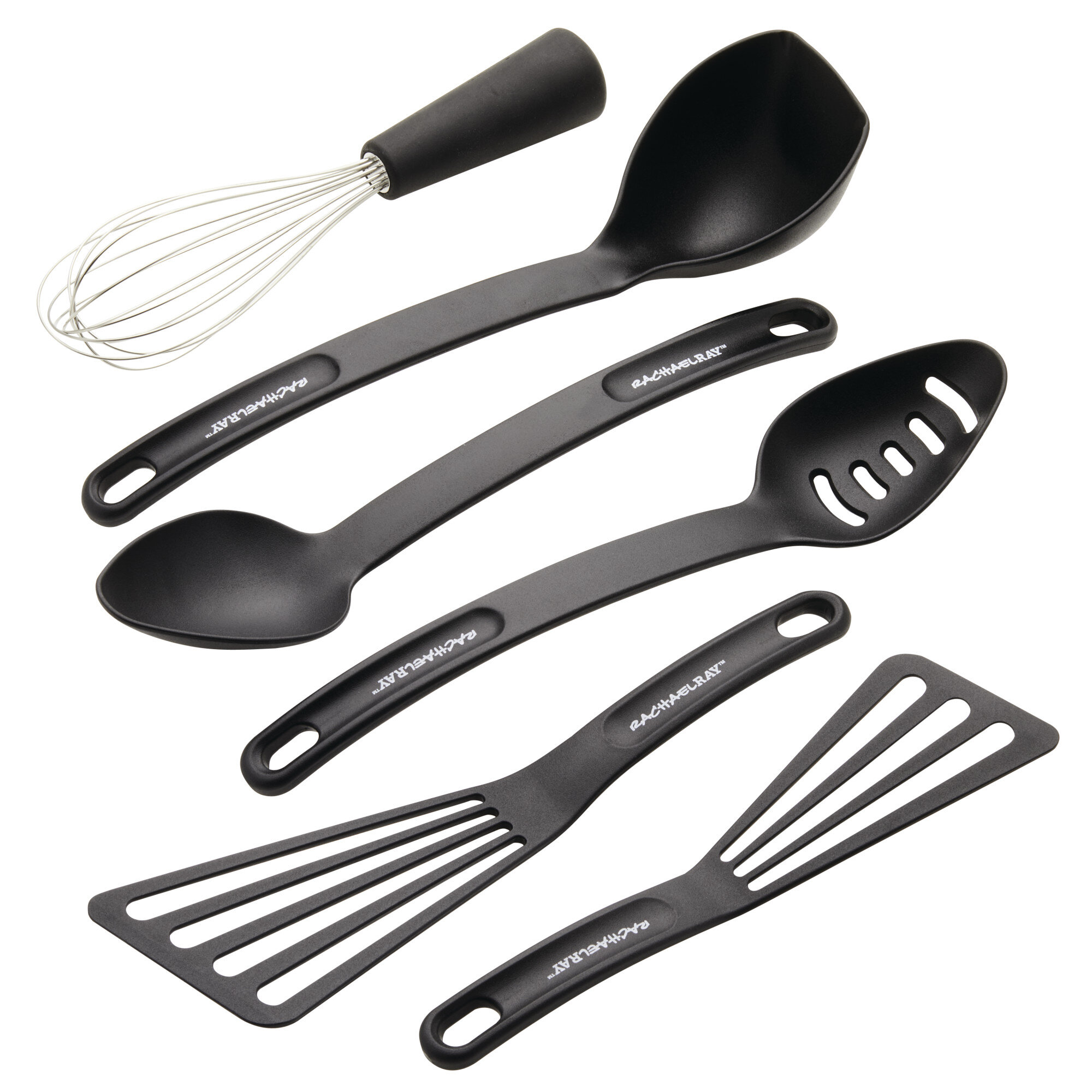 Rachael Ray Tools And Gadgets Kitchen Utensil Set, 6-piece, Black