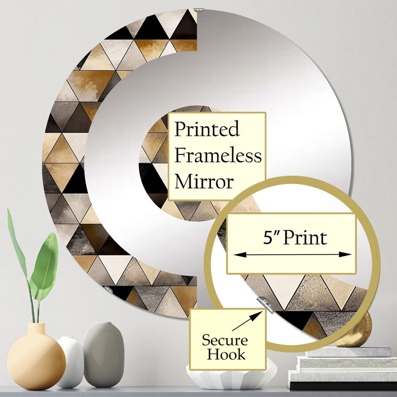 Wirrula - Miroir mural demi-cercle, 23,6 po x 23,6 po