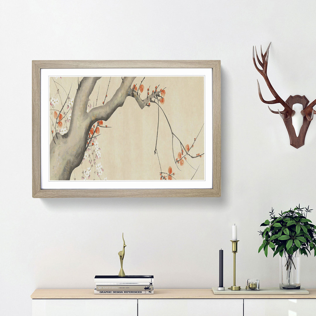 Flowers of the Four Seasons Vol.2 by Sakai Hoitsu - Framed Print