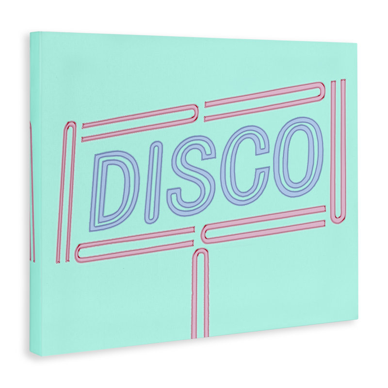 Retro Disco Sign Canvas Wall Art by Sd Graphics Studio, 36" H x 48" W