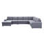 Canapé modulaire réversible en lin gris clair à 7 places 146,5 po Hayden-1068127720