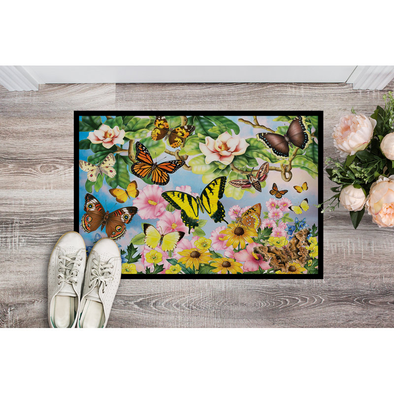 Guerrina Non-Slip Doormat, North American Butterflies