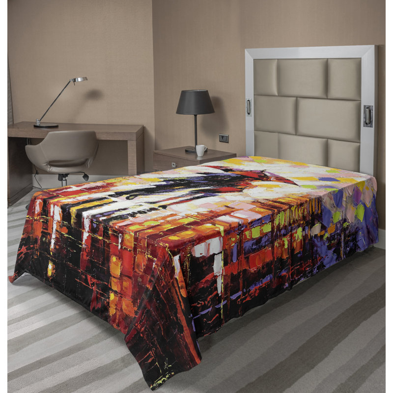 Microfiber No Pattern And Not Solid Color Flat Sheet, Twin
