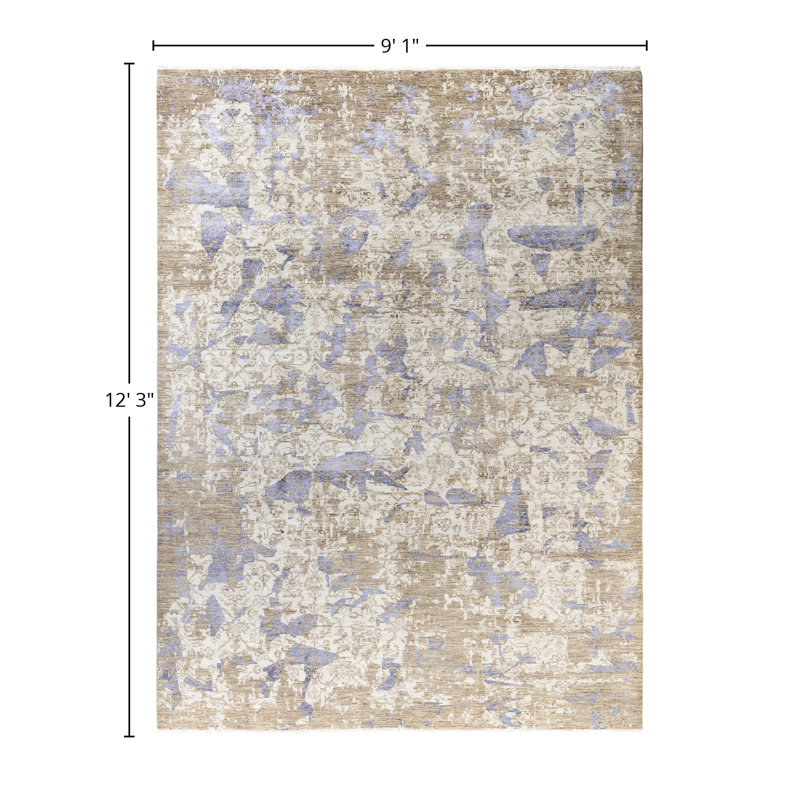 Overdyed One-of-a-Kind 9' 1" X 12' 3" Hand Knotted Area Rug