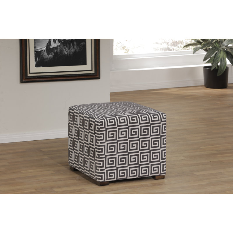 Eesha Upholstered Ottoman, Taupe/Gray Polyester