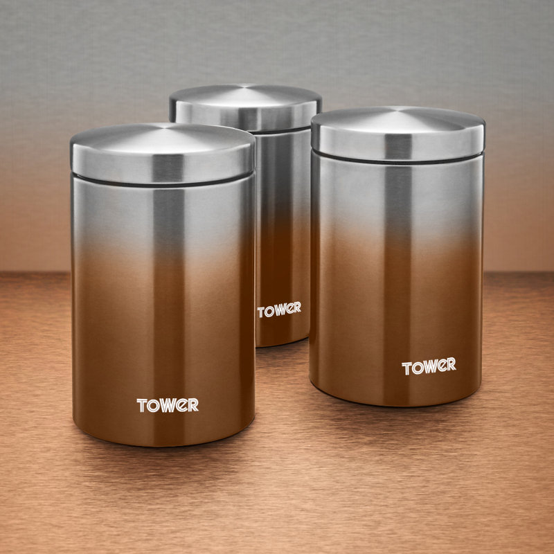Infinity Metal Jar - Set of 3, Copper