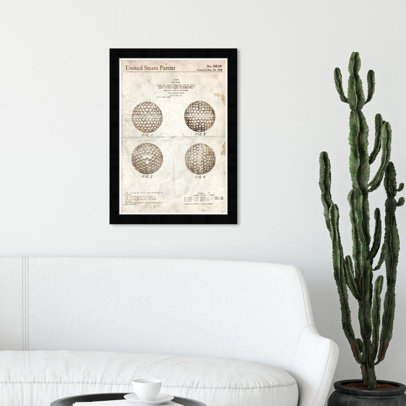 Golf Ball parchemin - impression d'art graphique sur papier