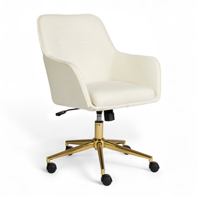Rayna Upholstered Swivel Home Office Chair with Flared Arms by Martha Stewart by Martha Stewart