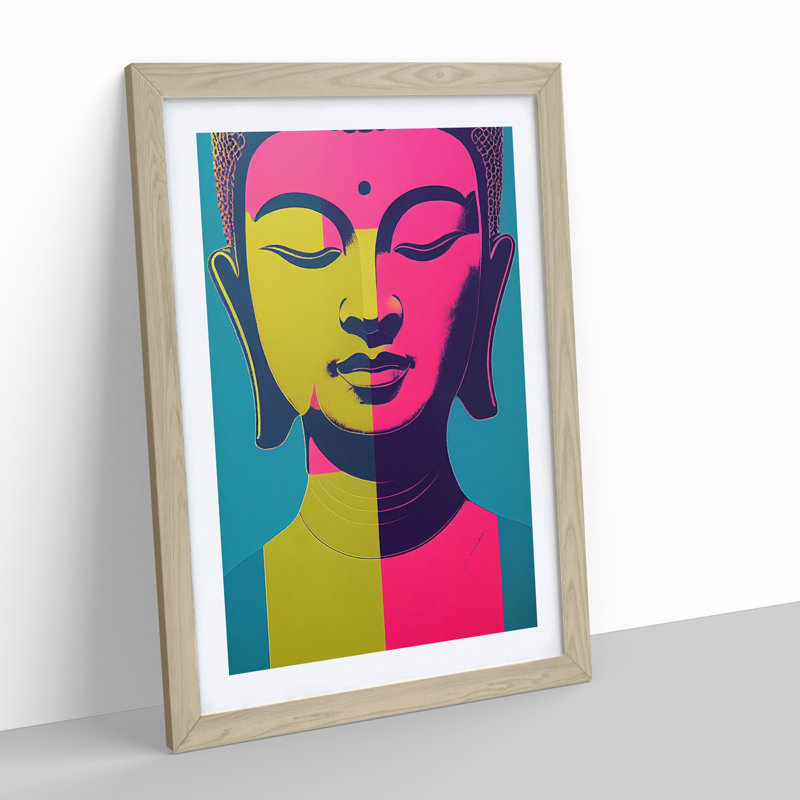 Modern Buddha No.2 Abstract - Framed Print, 64cm H x 46cm W x 2cm D, Oak Framed