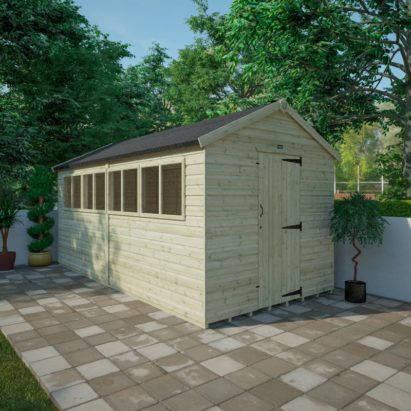 Tiger 8 Ft. W x 16 Ft. D Shiplap Apex Wooden Shed
