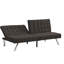 Lit ergonomique, structure en bois, pieds en acier inoxydable, matériau, lit de 58,88 lb en faux lin, stable et fiable, 650 lb