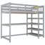 Lit mezzanine simple avec tablettes de rangement, gris
