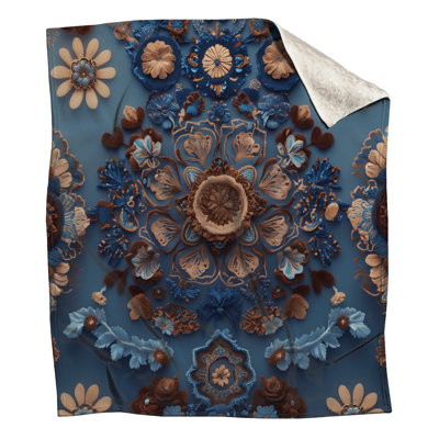 Intricate Floral Embroidery Blankets