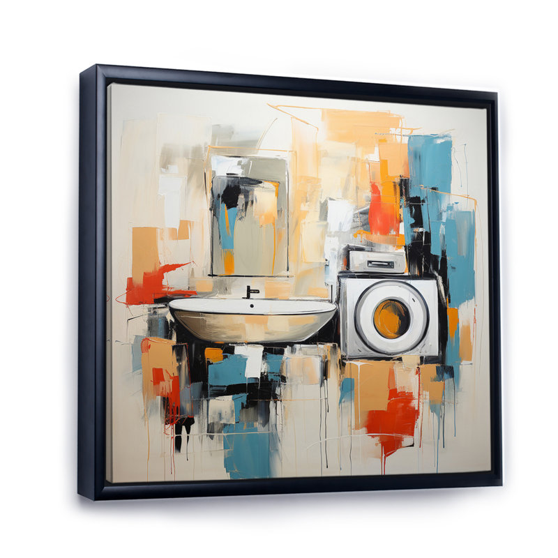 Blanchisserie, réflexion abstraite IV - impression, 24" H x 24" W, Cadre flottant noir