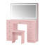 Greyden Vanity Set With LED Mirror & Power Outlets, 9 Drawers with Diamond Handles-2032536902