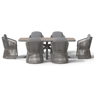 Outdoor 6-person Dining Set With Cushions