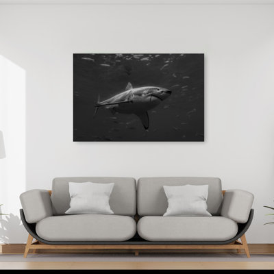 Majestic White Shark Underwater Contemporary Fish Shark Wall Art Print