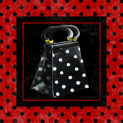 " Polka Dot Purse Red " Painting Print