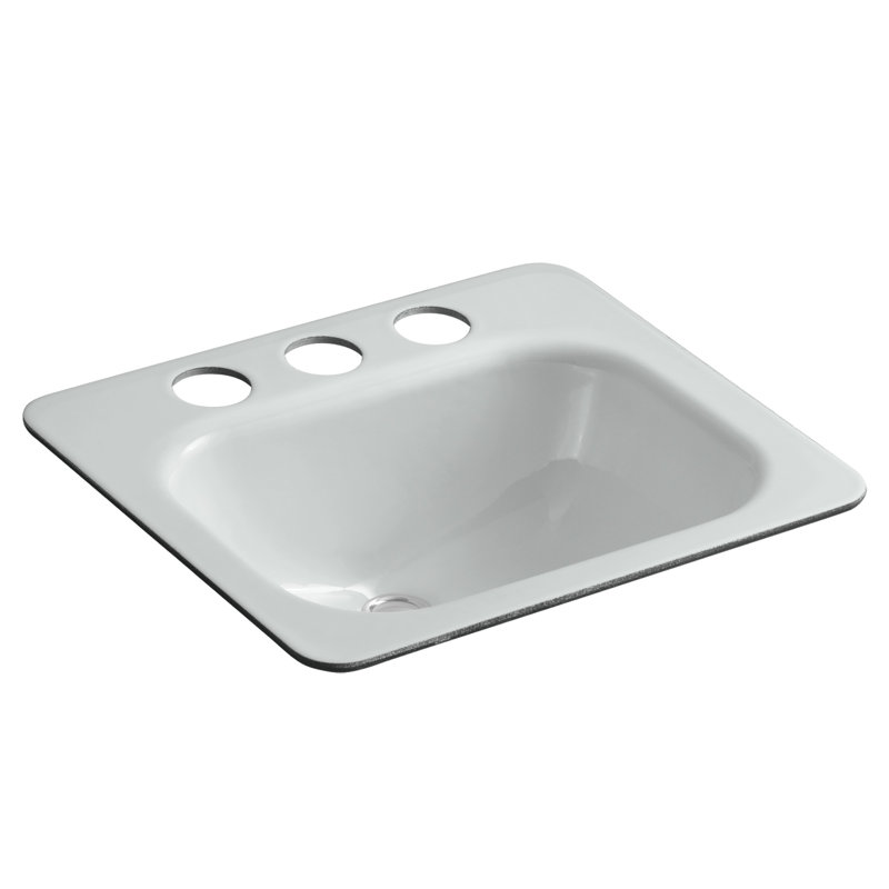 Tahoe Metal Rectangular Undermount Bathroom Sink with Overflow, Ice Grey