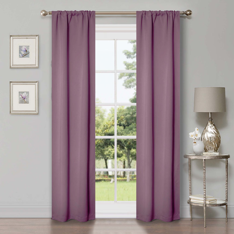 Paire de rideaux obscurcissant avec œillets Millendon, Glycine, L 26 po x L 84 po