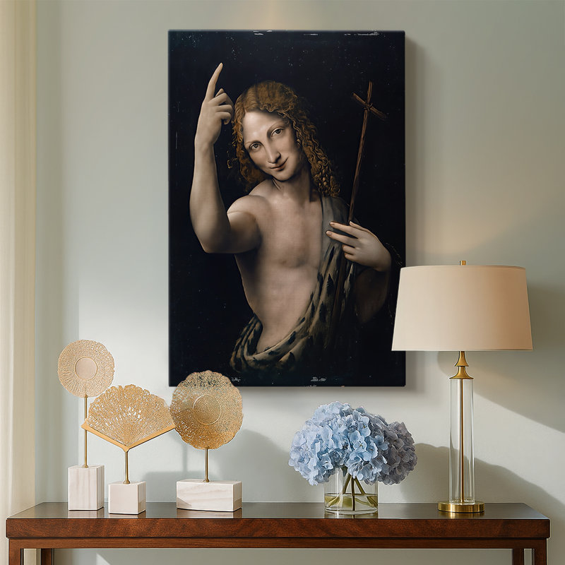 Saint Jean-Baptist - galerie d'art sur toile tendue par Leonardo Da Vinci, 18 x 27