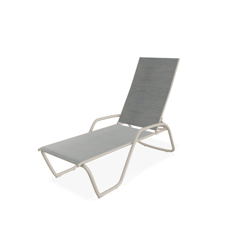 Outdoor Rust-Resistant Metal Chaise Lounge, Textured Desert, Reflection