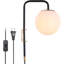Applique murale Kandace Mid-Century avec abat-jour rond en laiton industriel