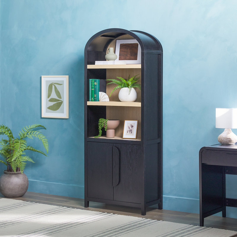 Bibliothèque moderne à 3 tablettes arquées pour le décor du salon
