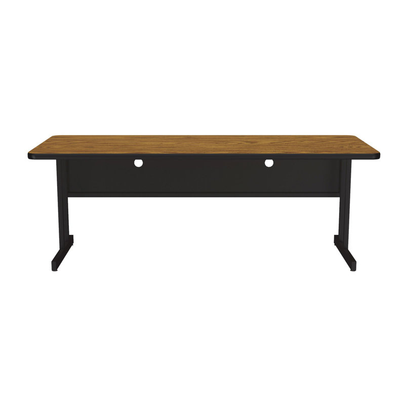 Table de formation avec panneau de modestie, Chêne moyen, H 26 po x L 60 po x l 24 po