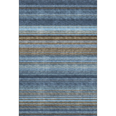 Premium Machine Washable Prisco Navy Rug