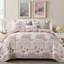 Ensemble de courtepointe rayée 3 pièces, couvre-lit léger en microfibre douce, couvre-lit réversible toutes saisons-124565385-124565400