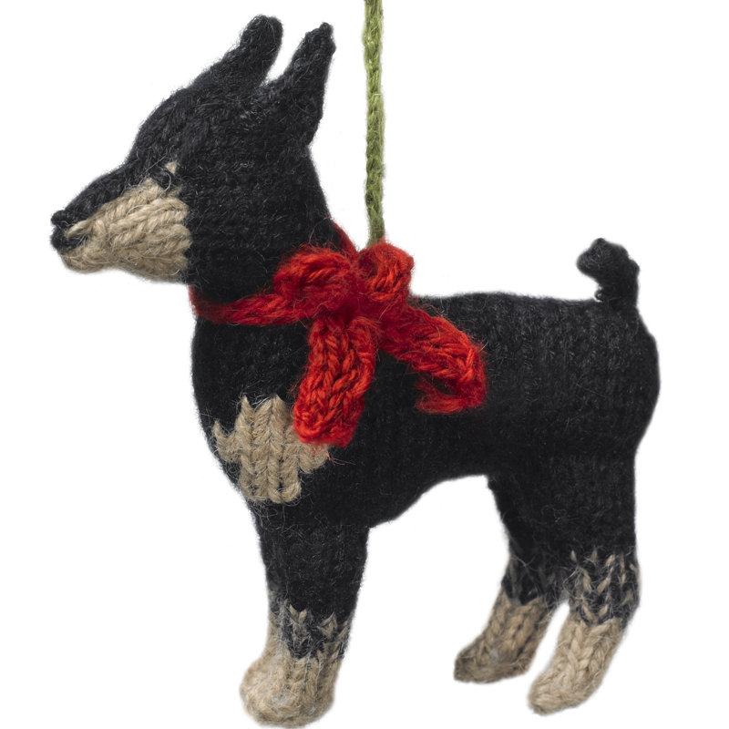 Arcadia Home Doberman Pinscher Hand-Knit Ornament