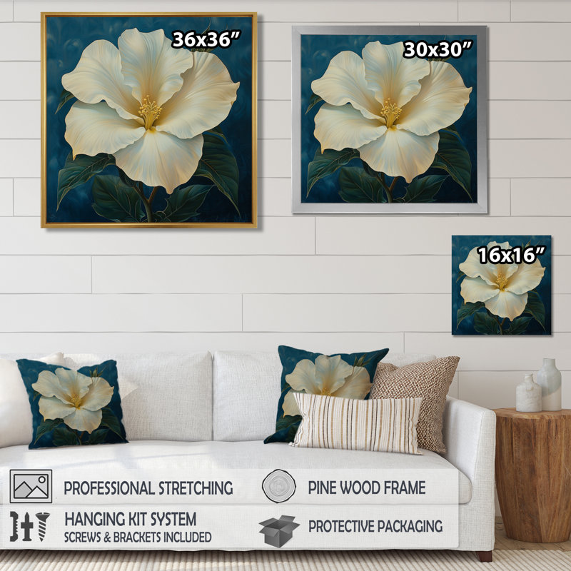 Pivoine hivernale en pleine floraison - art mural pivoine, H 16 po x l 16 po, Toile tendue, Ne s’applique pas
