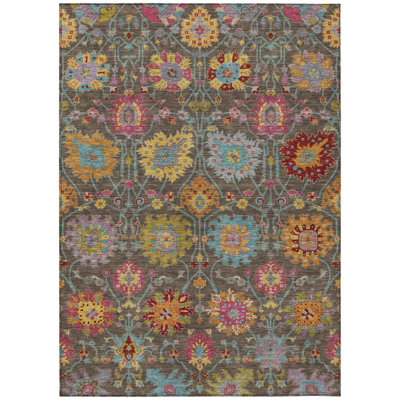 Machine Washable Indoor/Outdoor Chantille ACN2288 Damask Rug