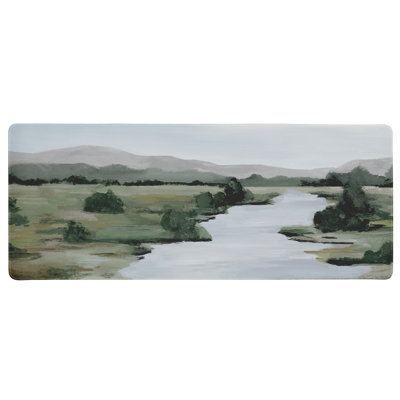 River Through Mountain Valley Printed Desk Mat, design by Hannah Dawson