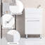 Armoire de salle de bain 19 po blanche avec lavabo en céramique - Petit meuble-lavabo en bois massif de qualité lustrée avec deux portes d'extension pour un trou de débordement élégant et facile d'accès aux fuites d'eau Choisissez votre robinet (robinet)