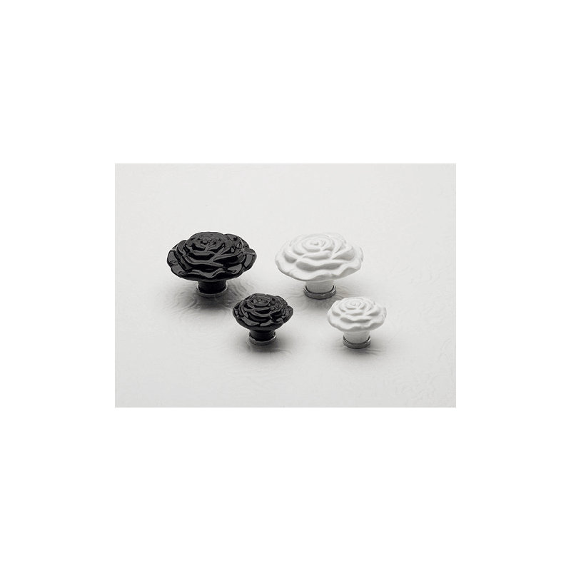 Flower Novelty Knob, White
