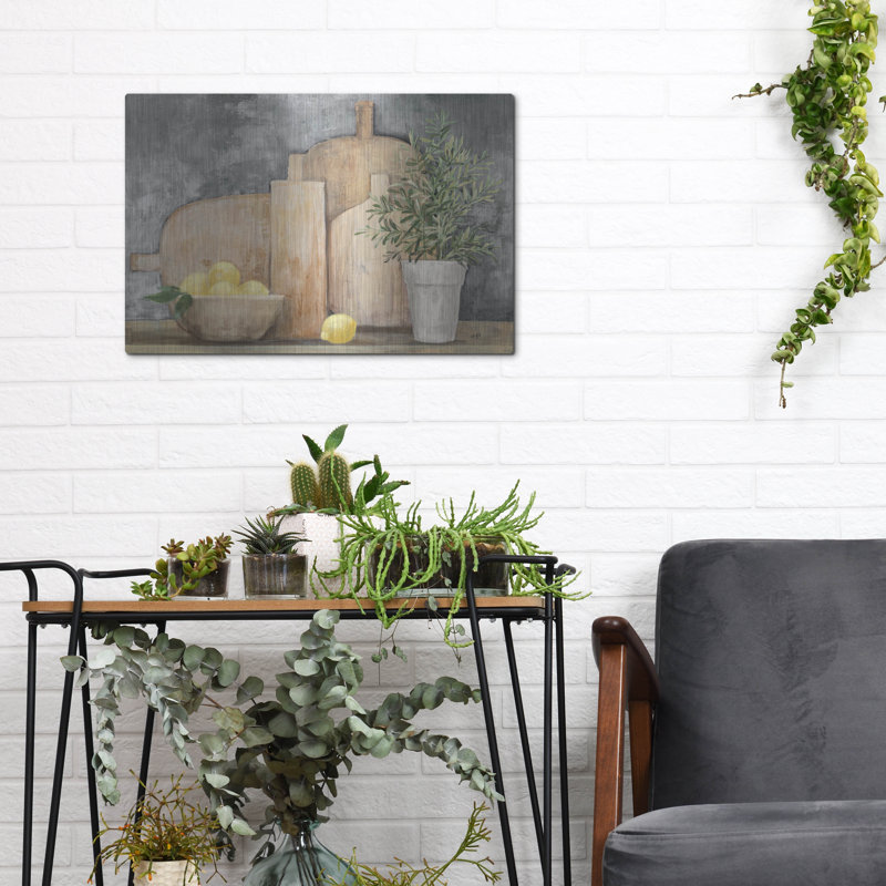 Luxe Metal Art 'Rustic Kitchen Gray' by Julia Purinton Metal Wall Art, 12" H x 16" W