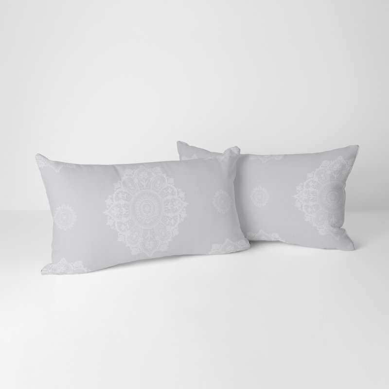 Housse de coussin Lace Medallions, H 12 po x l 20 po, Rectangulaire, Blanc
