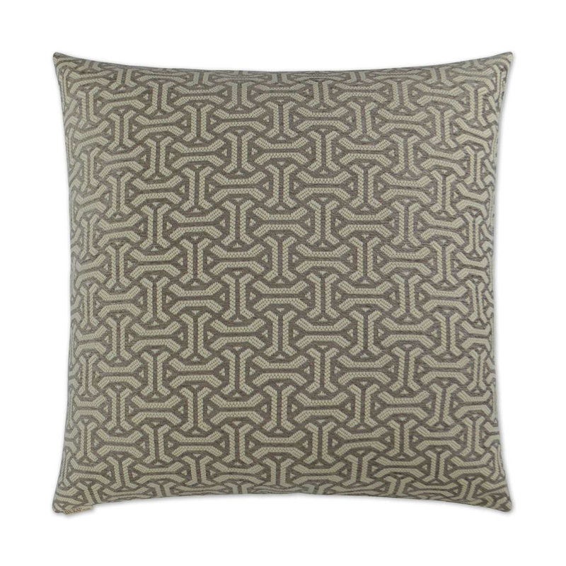 Twist and Shout Geometric Reversible Throw Pillow, Square 24", Mink