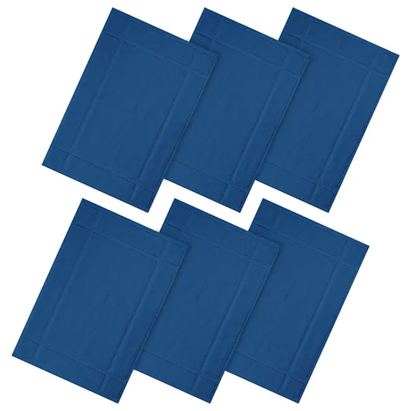 Tapis de bain 100% coton 1350 g / m² pour plancher de salle de bain, Bleu marine, L 34 po x L 20 po